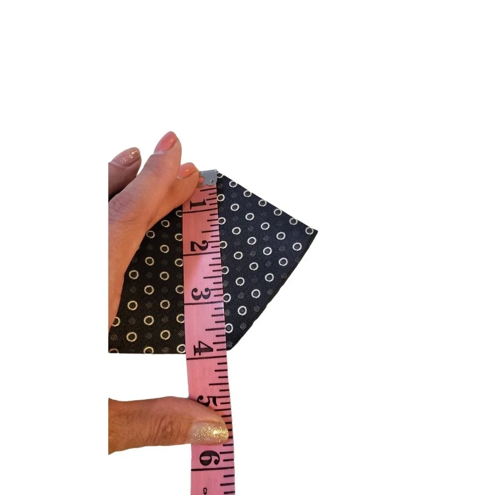 George Luxury 100%‎ Silk Black Circle Polka Dot Neck Tie Business Church Wedding